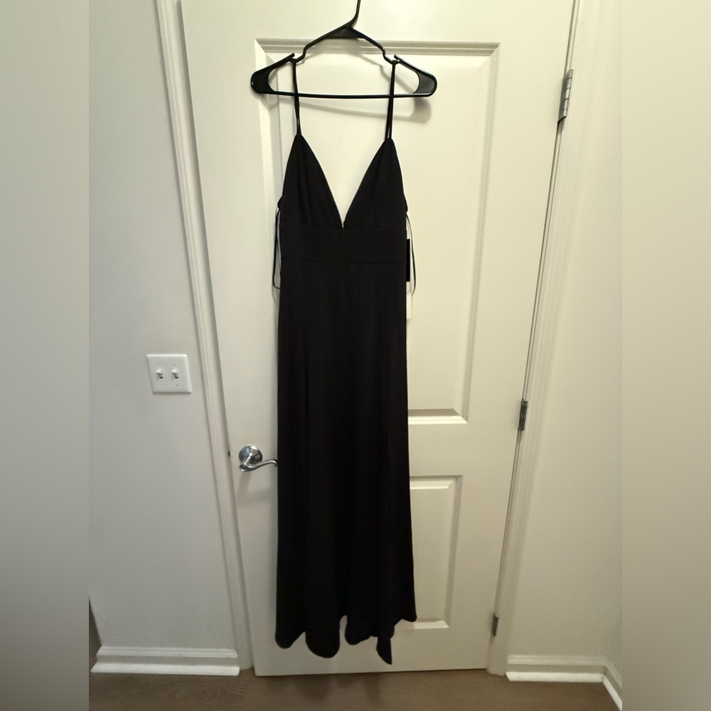 Lulu's Classic Black V-Neck Dress